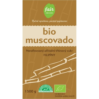 Fairobchod Bio nekrystalizovaný třtinový cukr Muscovado z Filipín, 1500 g