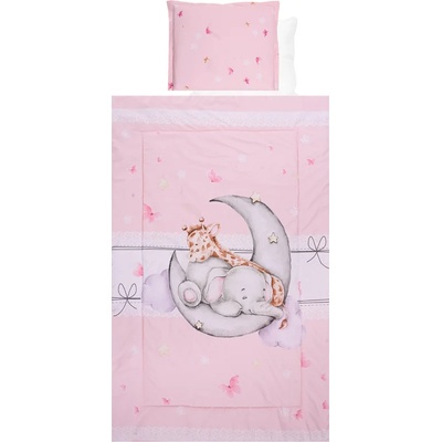 Lorelli Спален комплект 4 части Lorelli - Пеперуди, Розов (20800025801)
