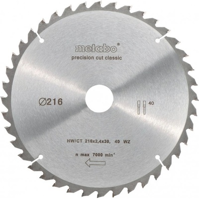 METABO kotouč pilový 216x2,4/1,8x30 40WZ 5° neg. 628060