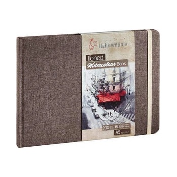 Hahnemühle akvarelový blok TONED WATERCOLOUR BOOK 200 gr m2 BÉŽOVÁ 30 listov/60 STRÁN A5 LANDSCAPE