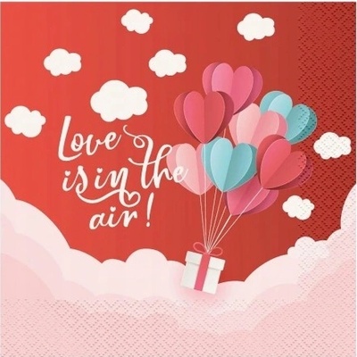Godan Servítky Love Is In The Air červené 33x33cm 20ks