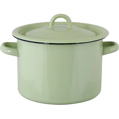 Strömshaga Zelený smaltovaný hrnec s víkem Emil´s Enamel Green 18 x 17cm / 3L