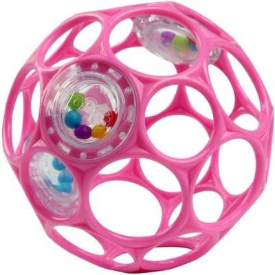 Oball chrastítko RATTLE 10 cm dark pink