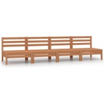 vidaXL Градински средни дивани, 4 бр, меденокафяви, бор масив (806595)