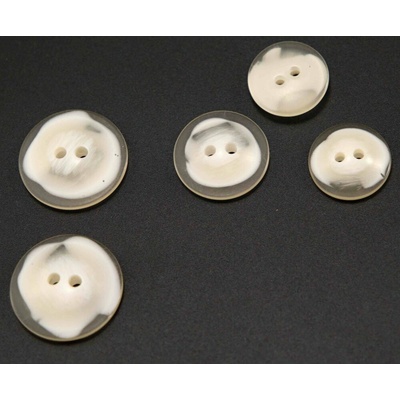 Dierkový gombík - smotanovo biely melír - priemer 2 cm