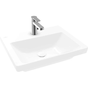 Villeroy & Boch Subway 3.0 - Умивалник за вграждане 55x44 см, без преливник, отвор за смесител, алпийско бяло 4A70F501 (4A70F501)