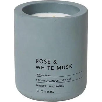 Blomus (Германия) Ароматна свещ BLOMUS FRAGA с аромат Rose & White Musk - Ø9 х 11 см - цвят кремък (BLOMUS 65897)