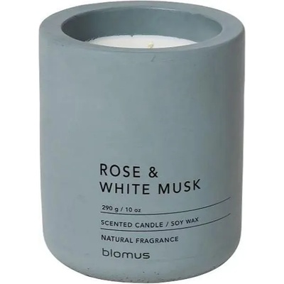 Blomus (Германия) Ароматна свещ BLOMUS FRAGA с аромат Rose & White Musk - Ø9 х 11 см - цвят кремък (BLOMUS 65897)