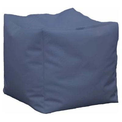 PUFRELAX Пуф, 80л. , Табуретка Куб - Teteron Bluemarin, Перящ се калъф, Водоустойчив, Пълнеж от Полистиролни перли, 8265 (PUF-G-C-TEX-BLM)