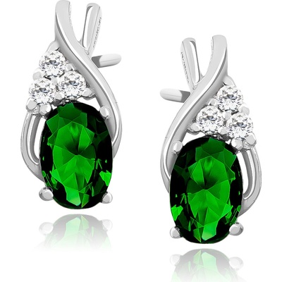 Lunica Stříbrné náušnice EMERALD 0269