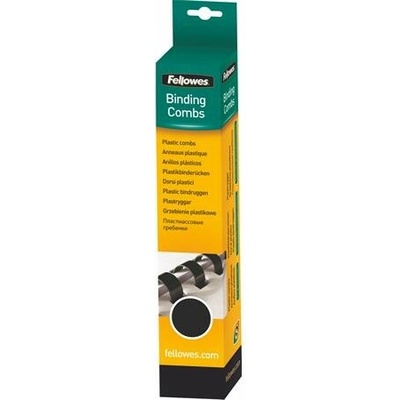 FELLOWES Hrebeň, plastový, 12 mm, 56-80 listov, FELLOWES, 25 ks, čierny