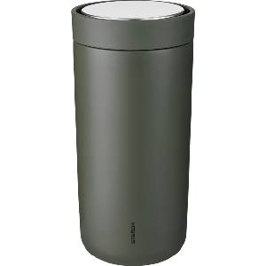 Stelton Термочаша To-Go Click с двойни стени от стомана 400 мл тъмнозелена (685-26)