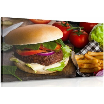 Obraz hamburger s hranolkami