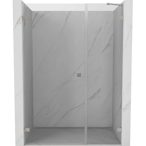Mexen Lunar-B лява душ кабина, отваряща се, 130 см, прозрачна, четкан никел - 832S-130-050-97-00-L (832S-130-050-97-00-L)