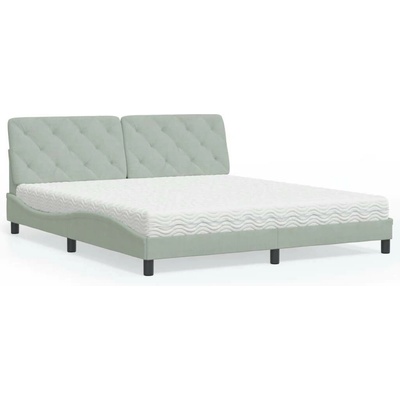 zahrada-XL 3208670 Postel s matrací světle šedá samet