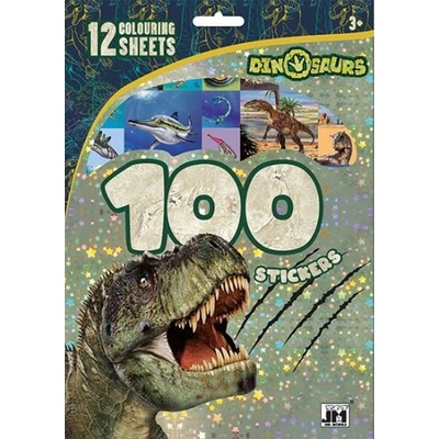 100 samolepek s omalovánkovými listy Dinosauři