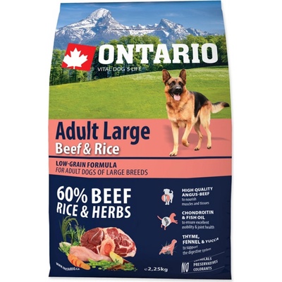 Ontario Adult Large Beef & Rice 2,25 kg