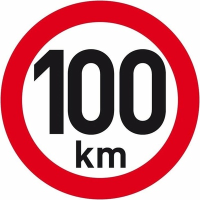 Reflexná samolepka rýchlosť 100 km, priemer 200 mm