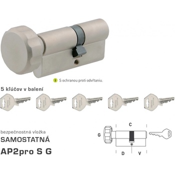 MP-KOVANIA DK - AP2pro S G - s gombíkom NIM - nikel matný