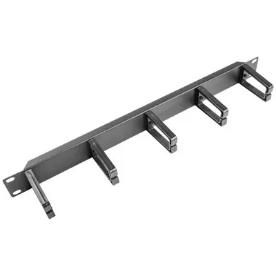 Lanberg Аксесоар, Lanberg 19" cable management panel w. 5 plastic holders 1U - type b, black (AK-1202-B)