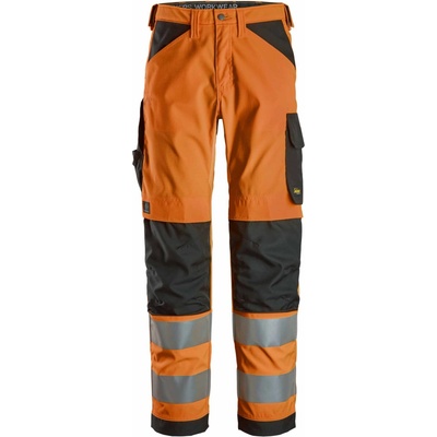 Snickers Workwear Pracovné nohavice SW reflexná trieda 2 oranžové
