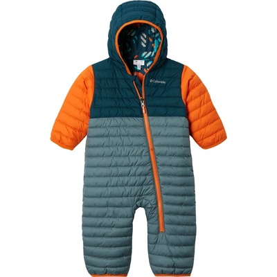 Detská zimná kombinéza Columbia POWDER LITE REVERSIBLE BUNTING modrá tmavo modrá oranžová biela