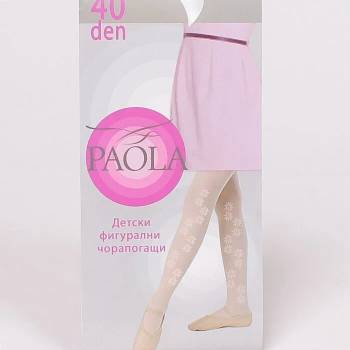 Image 1 of Детски фигурален чорапогащник в бял цвят 40 den