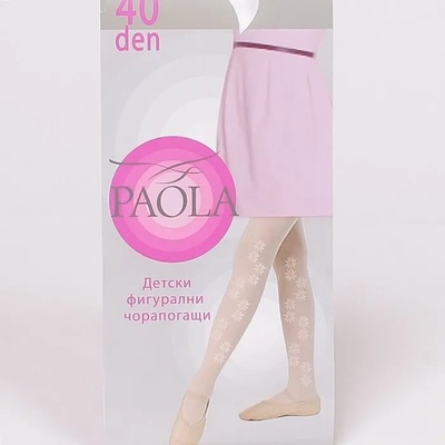 Детски фигурален чорапогащник в бял цвят 40 den