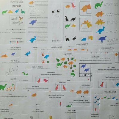 Sada aktivit - DINOSAUŘI Provedení: Komplet - hotové aktivity k okamžitému použití