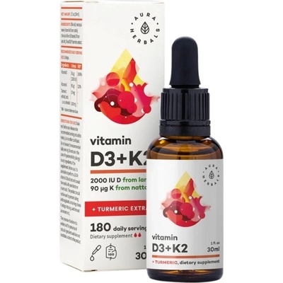 Aura Herbals Vitamin D3 + K2 + Turmeric Extract Drops [30 мл]