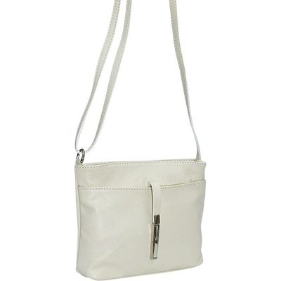 Maxmoda Bellini malá dámska kožená taška cez rameno 20 x 17 cm béžová