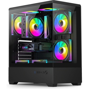 Aigo C365 TG black + 3 fan (C365-3F-BK)