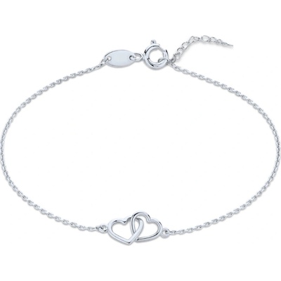 MINET 4226 Zlatý náramek z bílého zlata se srdíčky