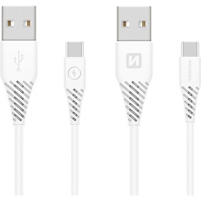 Swissten 71504400 dátový USB - USB-C 3.1 (7mm), 1,5m, bílý