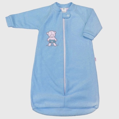 New Baby Dojčenský froté spací vak medvedík modrý