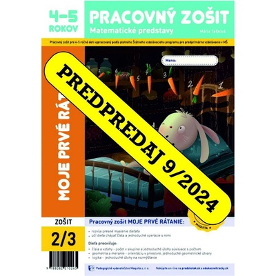 MŠ PREDPREDAJ Moje prvé rátanie pracovný zošit 4-5 (2024, 26. edícia)