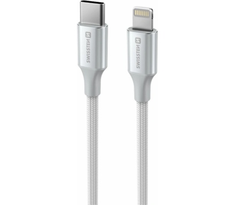 Swissten USB-C / Lightning, 1,5m, bílý