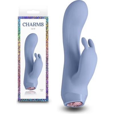 Вибратор с клитор стимулатор, 13, 4см. - Charms Ivy Blue (NSTOYS1100)