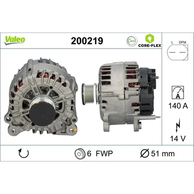 VALEO Alternátor VALEO CORE-FLEX VA 200219