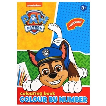 Teddies Книжка за оцветяване по номера с лепенки Paw Patrol 21x29, 5cm