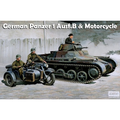 Academy German PzKpfw I Ausf.B & Motorcycle Zündapp KS750 1:35