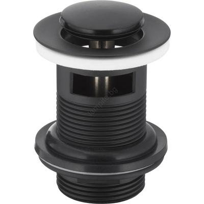 KFA Armatura 660-354-81- Мивка сифон с преливник CLICK-CLACK Ø 6, 2 см матов черен (KF0166)