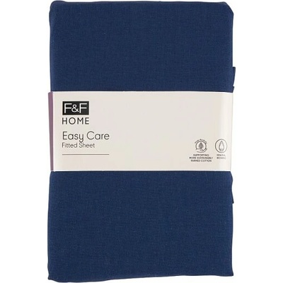 F&F Home Easy Care Dark Blue napínacia plachta 100x200x25