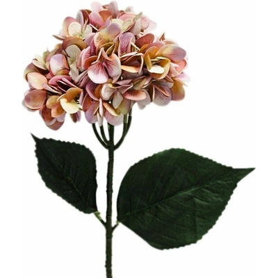 Hortenzie textil 73cm oranž/růžová