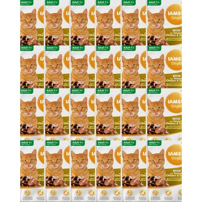 IAMS-Naturally krmivo pro dospělé kočky, s aromatickým kuřecím a krůtím masem v omáčce 24 x 85 g