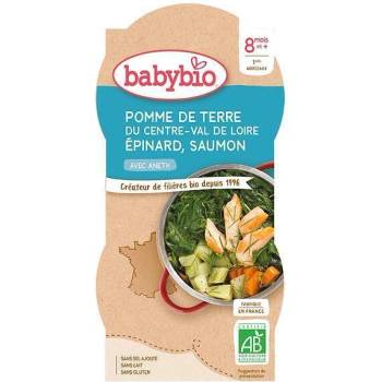 Bebybio Био Меню - Сьомга, Картофи и Спанак (8+ месеца) - 2x200г купички - Babybio (4119)