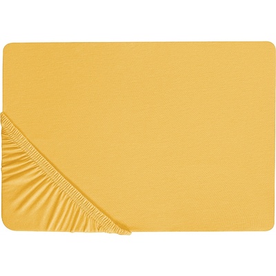 Beliani Napínacie prestieradlo žlté bavlna elastické okraje 140x200