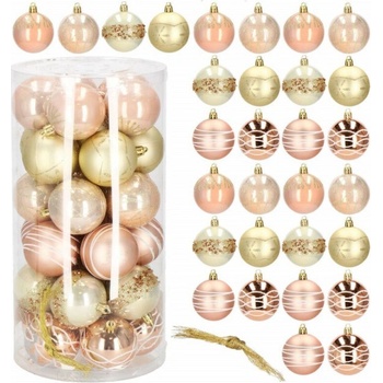 SPRINGOS Vianočné banky zlaté mix 6cm súprava 30ks