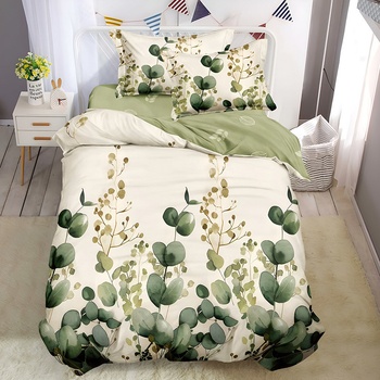 EmonaMall Двулицево спално бельо с ластик (размер за приста) EmonaMall, 4 части - Модел S18397 (S18397-66666h)