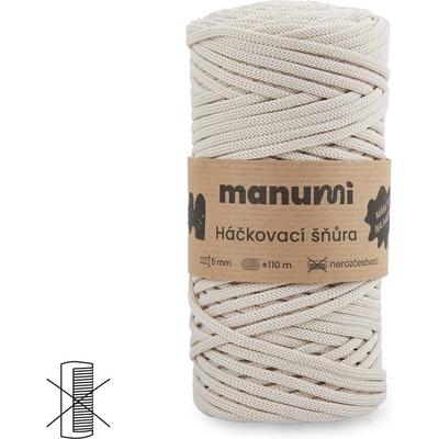Manumi háčkovací polyesterová šňůra 5 mm krémová - 1 ks